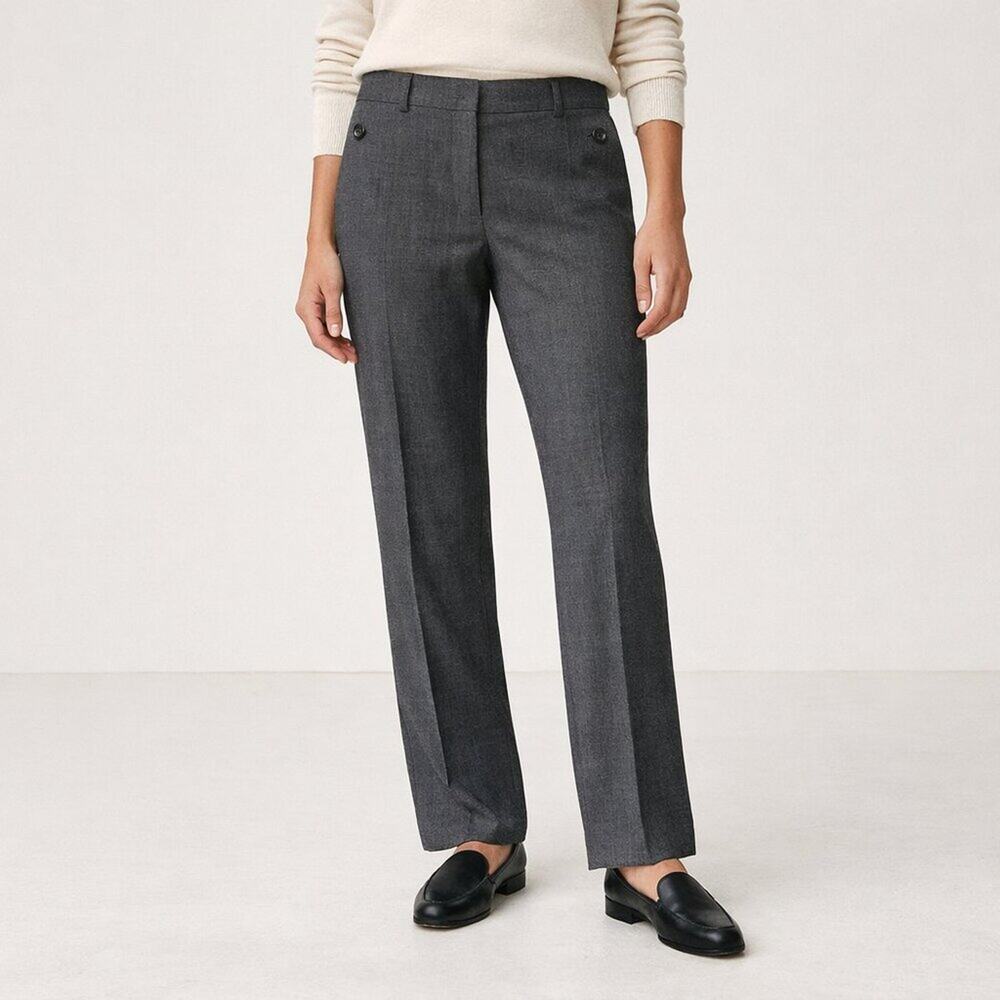 Jenni Kayne Wool Straight Leg Trousers Gray Size 6